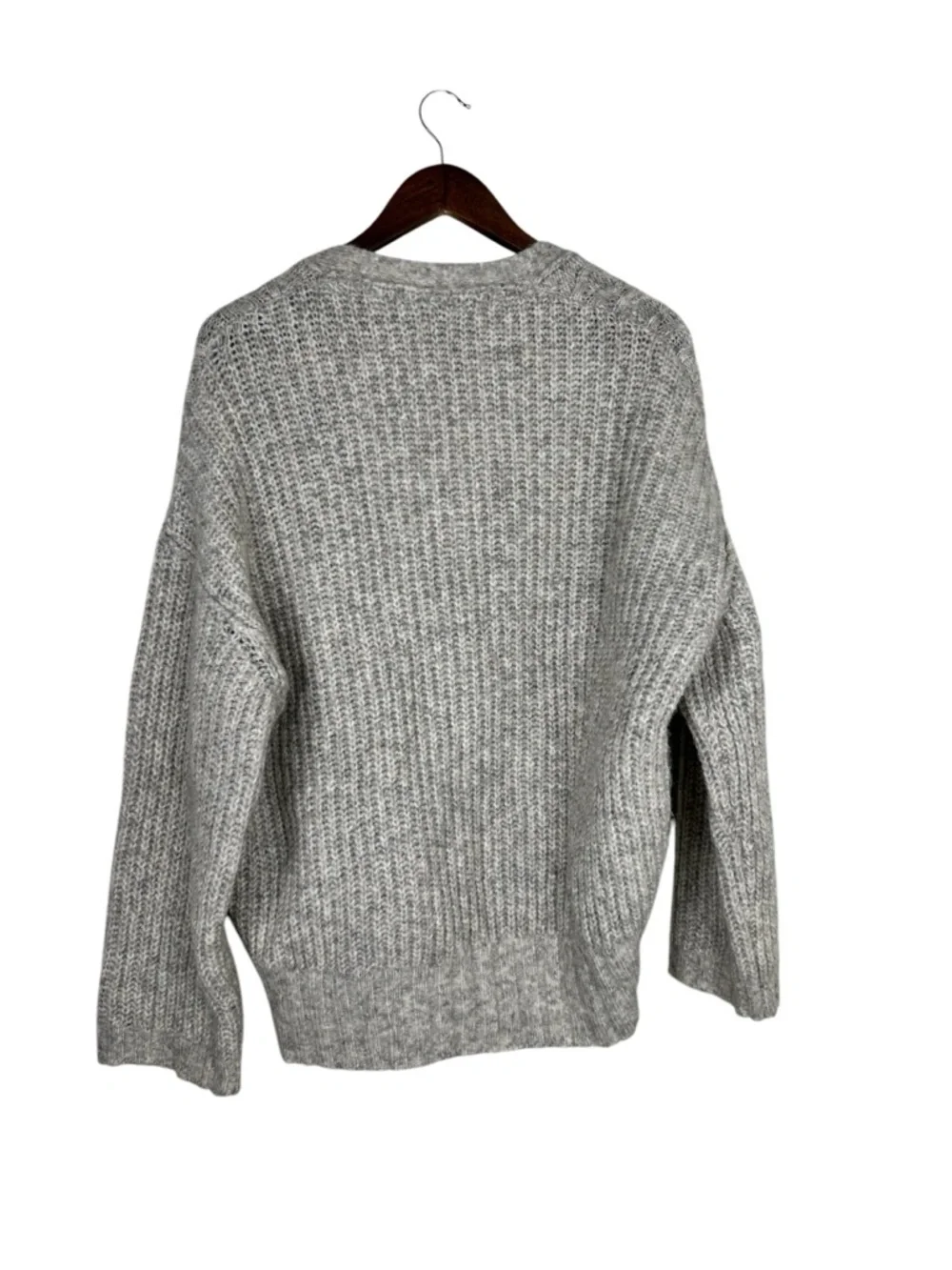 Free People Molly Cable Knit Cardigan Gray XS Button Boho Sweater